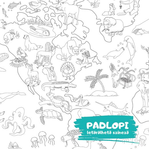 Földünk állatai Padlopi letörölhető színező