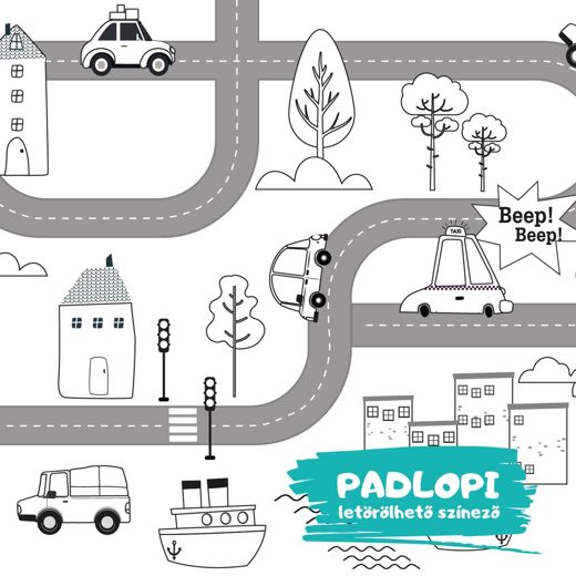 Autópálya Padlopi letörölhető színező